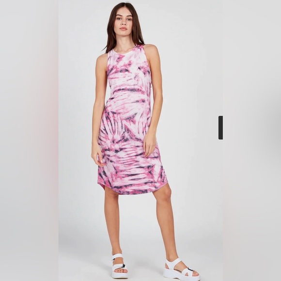 Volcom Tiedoll Wave reversible‎ pink tie dye effect back cutout Dress size Small - Picture 7 of 10